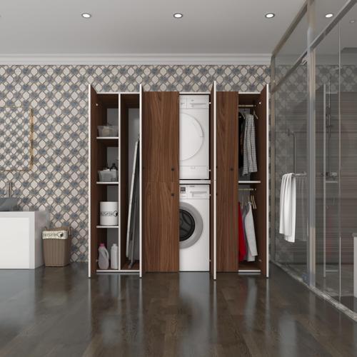 çamaşır-kurutma makinesi dolabı ve giysi dolabı suyuti sol cvz 180*170*60  banyo