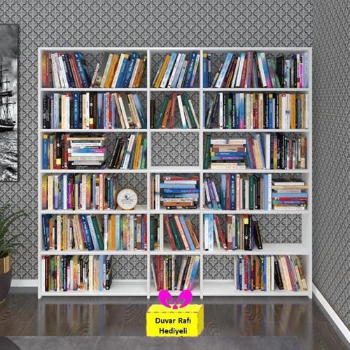 kitaplık süper ga 180*200*19 byz 6 katlı 3 bölme çift bölme opsiyonlu ofis mutfak banyo dolabı arkalıksız+Tekli