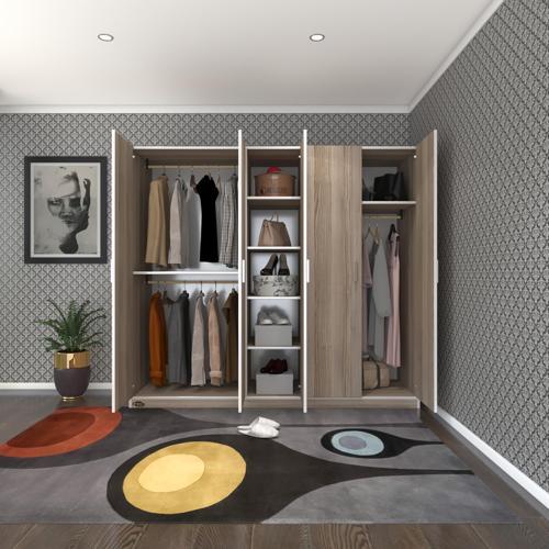 gardırop 5 kapaklı kapılı 200 lilyum crd gardolap dolap