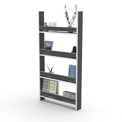 kitaplık fernur 120*060*10 gri duvar rafı