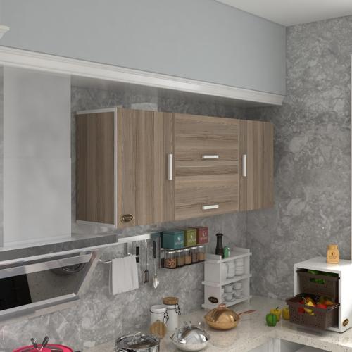 hazır mutfak lucida crd 060*150*32 mutfak banyo dolabı kapaklı raflı