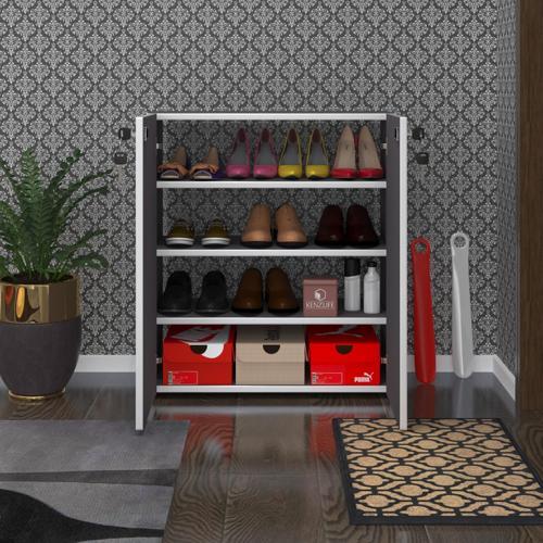 ayakkabılık ayakkabı dolabı kilitli gutan gri 080*70*32 kapaklı ofis dolabı