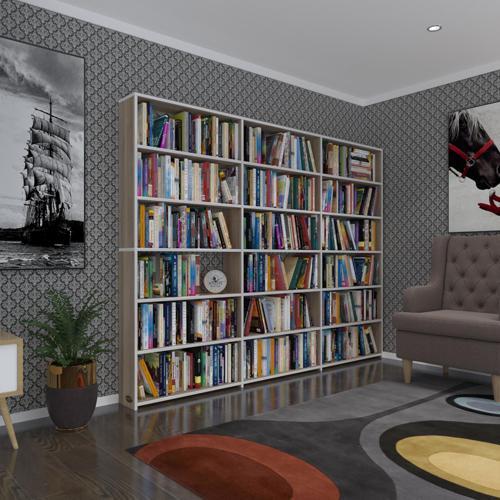 kitaplık süper ga 180*240*19 crd 6 katlı 3 bölme çift bölme opsiyonlu ofis mutfak banyo dolabı arkalıksız