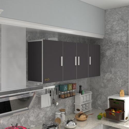 hazır mutfak marina gri 060*150*22 mutfak banyo dolabı kapaklı raflı