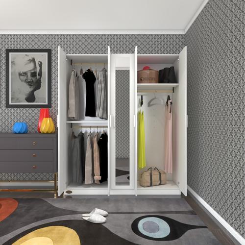 gardırop 5 kapılı 150 lilyum byz 180*150*42 aynalı gardolap dolap