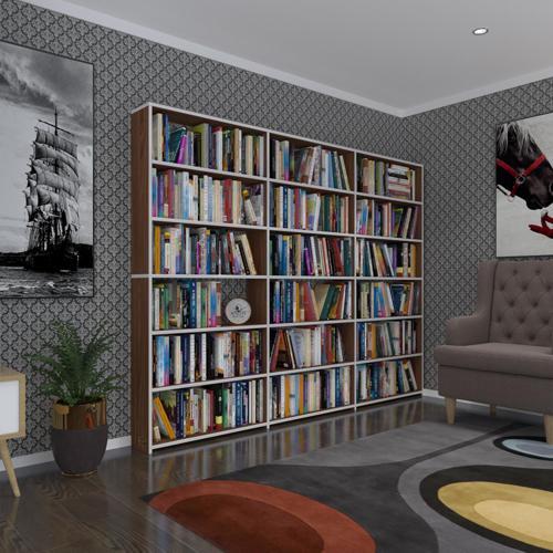 kitaplık süper ga 180*240*19 cvz 6 katlı 3 bölme çift bölme opsiyonlu ofis mutfak banyo dolabı arkalıksız