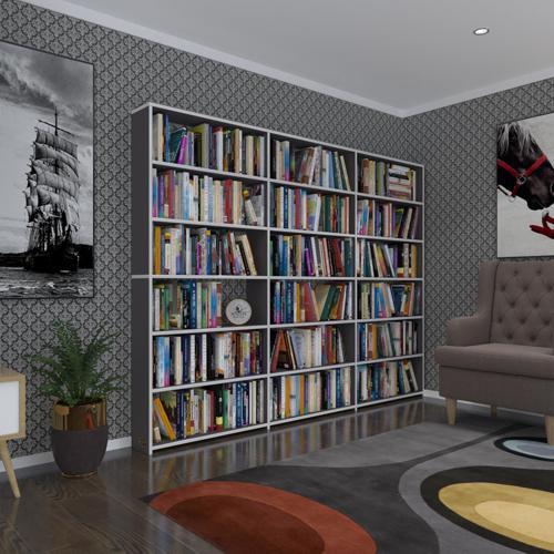 kitaplık süper ga 180*240*19 gri 6 katlı 3 bölme çift bölme opsiyonlu ofis mutfak banyo dolabı arkalıksız