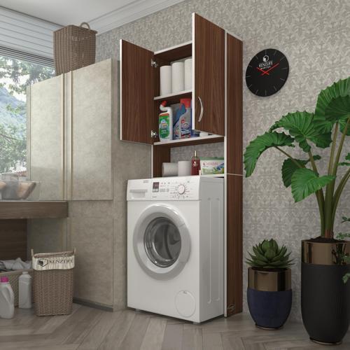 çamaşır makinesi dolabı veronika cvz 180*066*20 banyo çift kapaklı arkalıksız