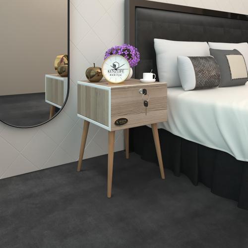 komodin kazuki crd 60*39*39 komidin ahşap ayaklı kitaplık ayakkabılık kapaklı arkalıklı