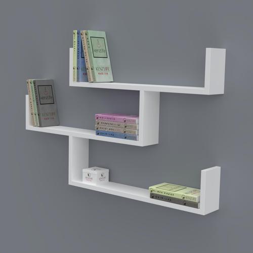 kitaplık gülin 055*080*20 byz duvar rafı
