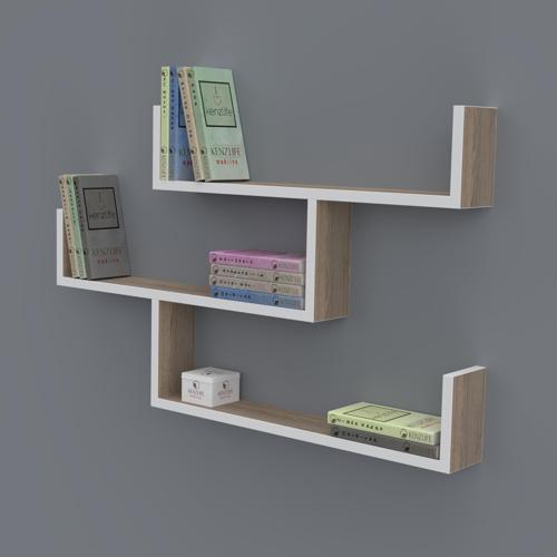 kitaplık gülin 055*080*20 crd duvar rafı