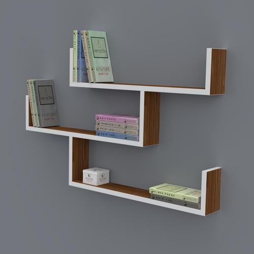 kitaplık gülin 055*080*20 cvz duvar rafı