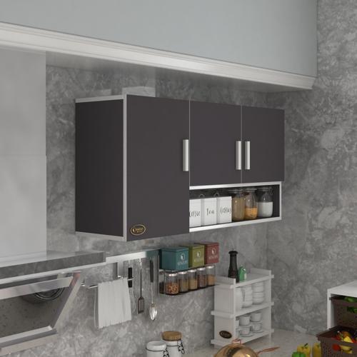 hazır mutfak mirandus22 gri 060*120*22 mutfak banyo dolabı kapaklı raflı