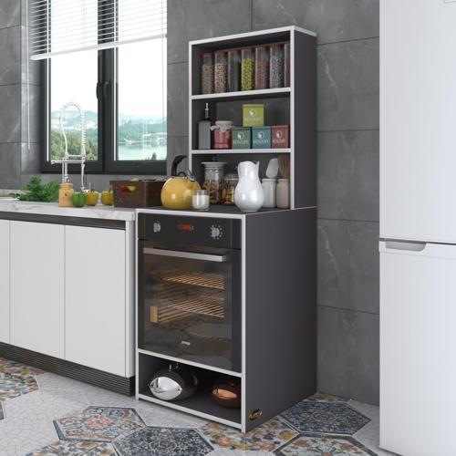 ankastre fırın dolabı canfeza gri 165*60*56 mutfak raflı
