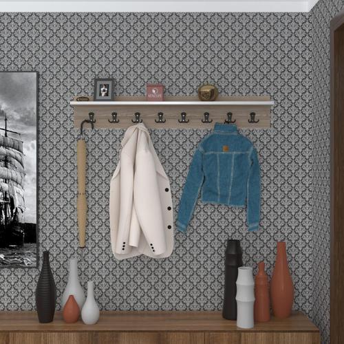 elbise askılığı askılık vettini100 crd 20*100*12 siyah 8 adet askı portmanto