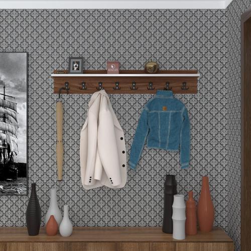 elbise askılığı askılık vettini100 cvz 20*100*12 siyah 8 adet askı portmanto