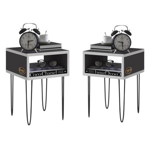 komodin ortense gri komidin 2 li set 44*29*29 metal ayaklı orta zigon sehpa minik boy (mng)