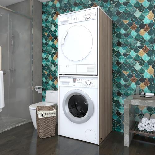 çamaşır-kurutma makinesi dolabı evgeniya crd 180*70*60 banyo çift katlı kapaksız arkalıksız