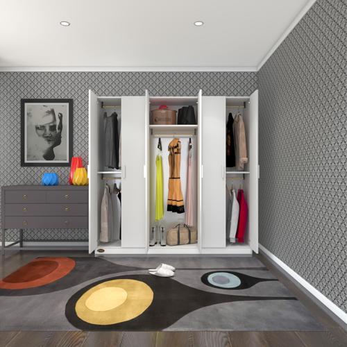 gardırop 6 kapılı anemon 180*180*42 byz gardolap dolap