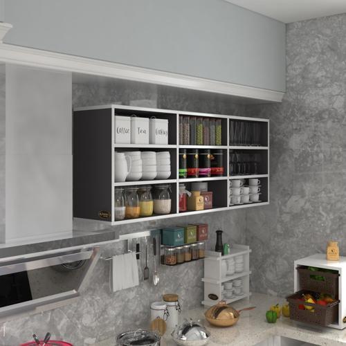 hazır mutfak orela gri 060*150*22 mutfak banyo dolabı kapaksız raflı