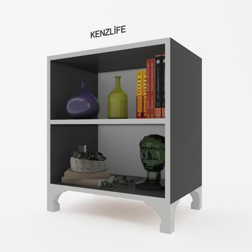 kitaplık tuğçe 048*060*020 gri ayaklı mutfak dolabı banyo ofis ayakkabılık kiler