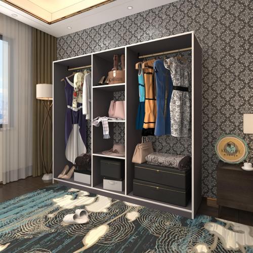 giysi dolabı temel 180*200*40 gri gardırop