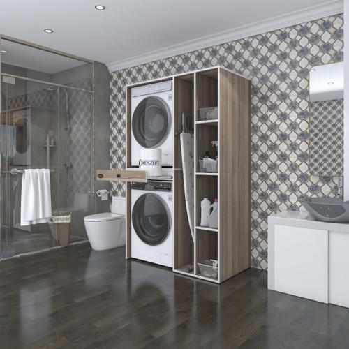 çamaşır-kurutma makinesi dolabı gutas sağ crd 187*120*60 çekmeceli banyo