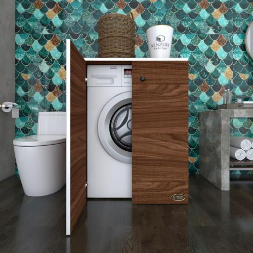 çamaşır&kurutma makinesi dolabı büyük boy kapaklı lubmila cvz 100*80*70 banyo ofis kapaklı arkalıksız