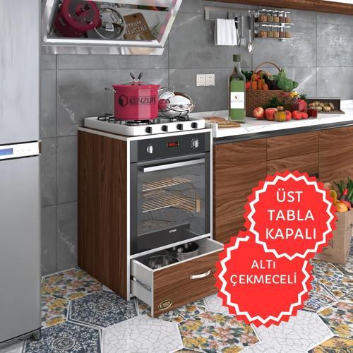 ankastre modülü kabini argon cvz fırın ocak dolabı çekmeceli sabit tabla