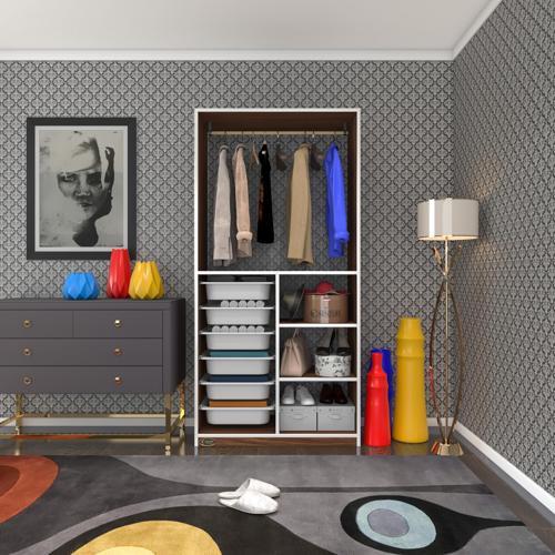 giysi dolabı yalın cvz 180*090*30 kapaksız arkalıksız 6 sepetli