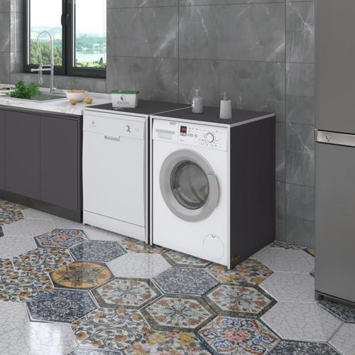 çamaşır&kurutma&bulaşık makinesi dolabı naumkare gri 90*140*60 kapaksız arkalıksız