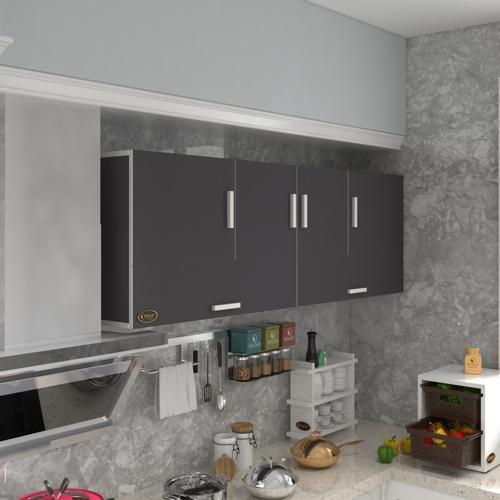 hazır mutfak perenna gri 060*180*22 mutfak banyo dolabı kapaklı raflı