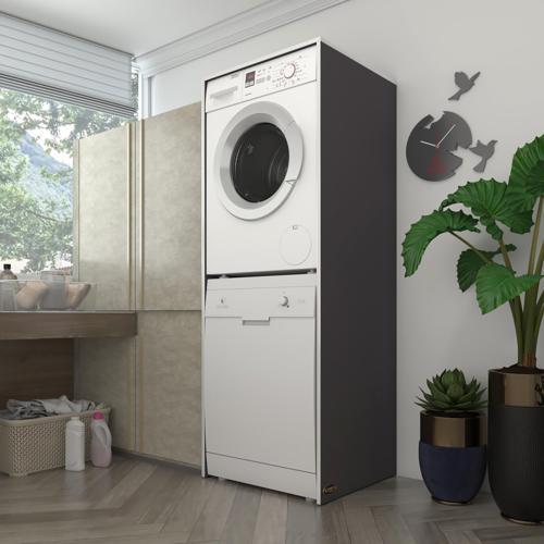 çamaşır-bulaşık makinesi dolabı borya gri 180*70*60 banyo kapaksız arkalıksız