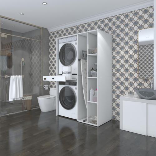 çamaşır-kurutma makinesi dolabı gutasmdf sağ byz 187*120*60 çekmeceli % 100 FULL MDF