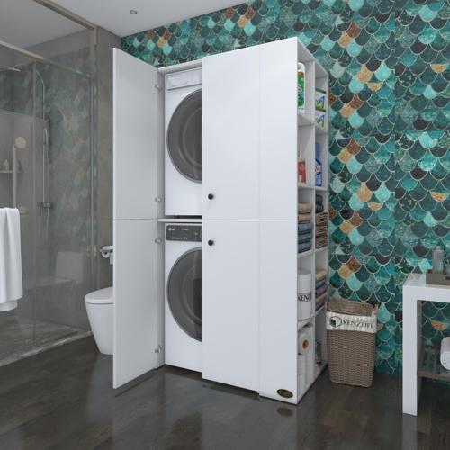 çamaşır-kurutma makinesi dolabı kapaklı fedyenka byz 180*090*60 banyo arkalıksız