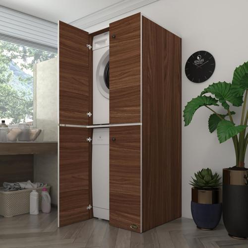 çamaşır-bulaşık makinesi dolabı kapaklı roksana cvz 180*70*60 banyo çift katlı arkalıksız