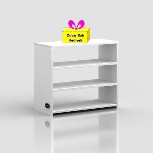 ayakkabılık goya byz 060*70*30 arkalıksız ayakkabı ofis dolabı + tekli duvar rafı hediyeli