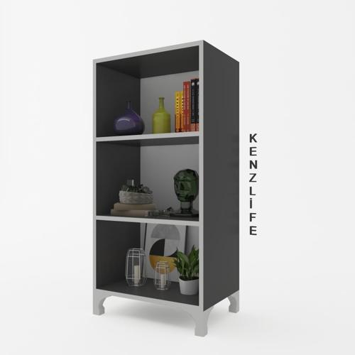 kitaplık tuğçe 108*030*020 gri ayaklı mutfak dolabı banyo ofis ayakkabılık kiler