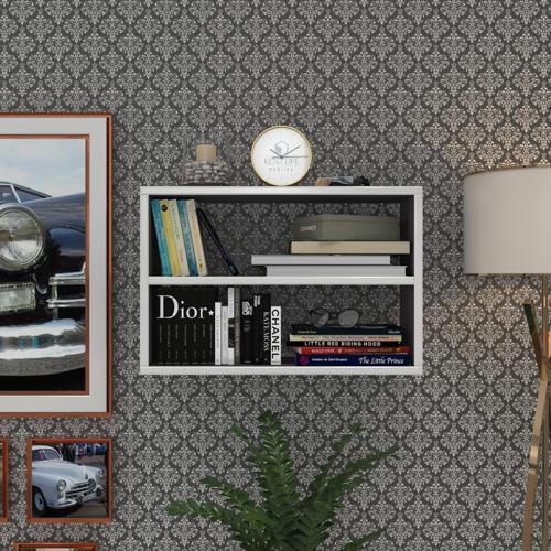 kitaplık nihan 040*060*20 gri duvar rafı