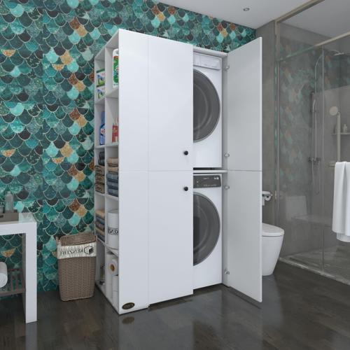 çamaşır-kurutma makinesi dolabı kapaklı fedyenkamdf sol byz 180*090*60 % 100 mdf full mdf banyo arkalıksız
