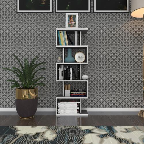 kitaplık raf diba1 gri 129X040x19 banyo kiler ofis (m)