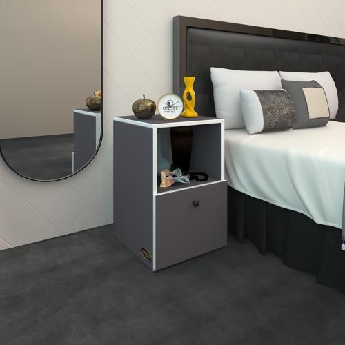 komodin yokatta gri 60*39*39 komidin kitaplık ayakkabılık kapaklı arkalıklı