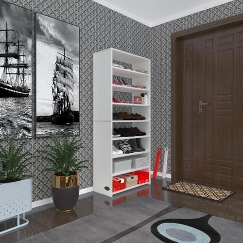 ayakkabılık goya byz 160*70*30 arkalıksız ayakkabı ofis dolabı iki bölme