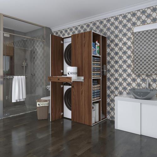 çamaşır-kurutma makinesi dolabı ahi evran sağ cvz 187*090*60 çekmeceli banyo