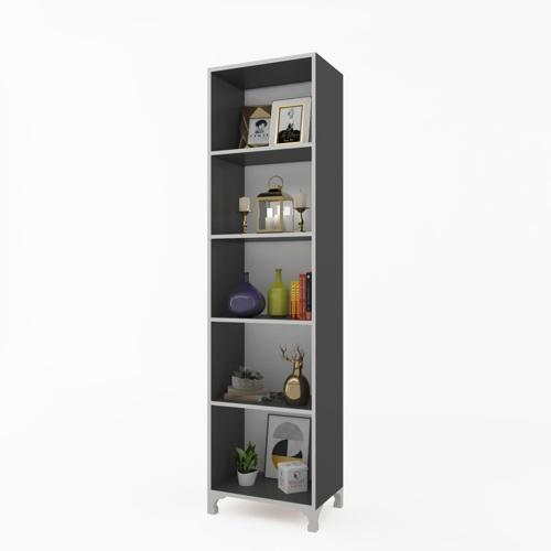 kitaplık tuğçe 168*030*020 gri ayaklı mutfak dolabı banyo ofis ayakkabılık kiler