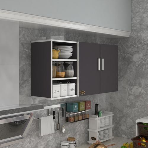 hazır mutfak castus22 gri 060*120*22 mutfak banyo dolabı kapaklı raflı