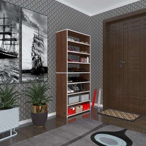 ayakkabılık goya cvz 160*70*30 arkalıksız ayakkabı ofis dolabı iki bölme