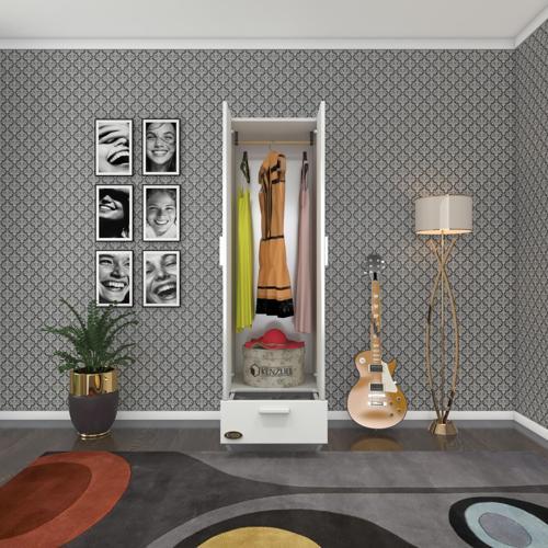 gardırop 2 kapılı çekmeceli şebboy 168*50*42 byz ayaklı gardolap dolap ofis kapaklı