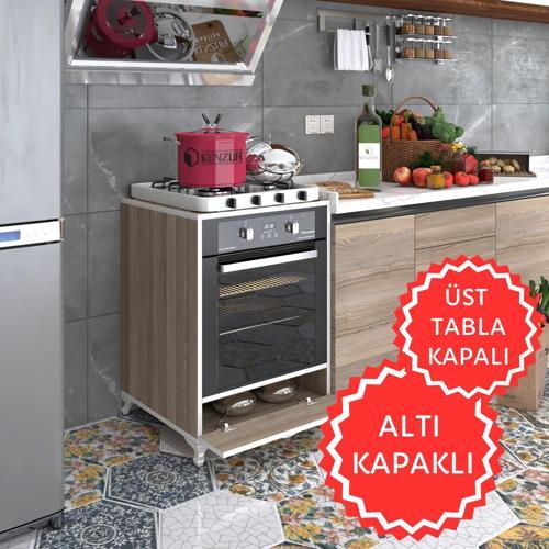 ankastre modülü kabini krom crd fırın ocak dolabı kapaklı ayaklı sabit tabla