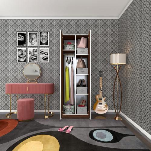 gardırop 2 kapılı kapaklı leylak cvz 173*60*42 gardolap dolap ofis